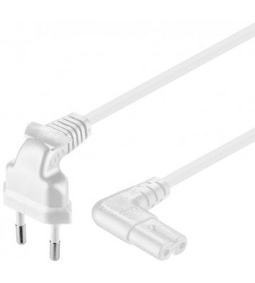 Câble d'alimentation Perpendiculaire Euro Plug to C7 3M Blanc