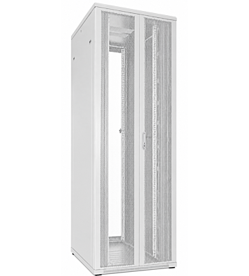 Baie de serveur blanche 47U avec portes avant et arrière doublement perforées 800x1000x2200mm (LxPxH)