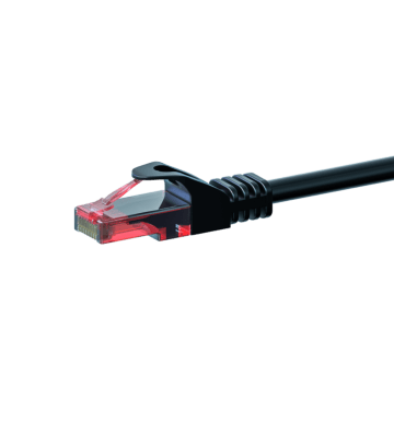Câble patch UTP CAT6 0,15 m noir - 100 % cuivre