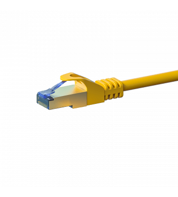 Câble CAT6A S/FTP (PIMF) 100% cuivre jaune - 0.25m