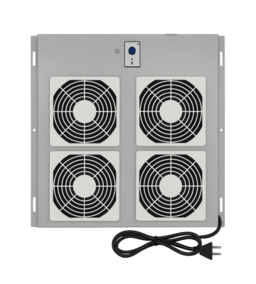 Kit de ventilation comprenant 4 ventilateurs et un thermostat adapté aux baies serveurs extérieures