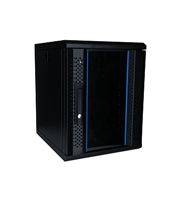 Baie de serveur 10 pouces 9U avec porte en verre 370x450x486mm (LxPxH)