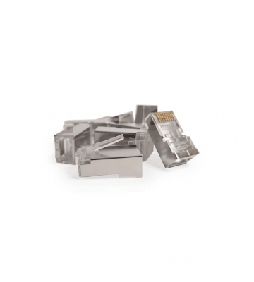 Connecteur RJ45 Cat5e blindé traversant - pour câble flexible et rigide - 10 pièces