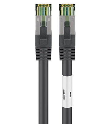 Câble RJ45 Cat8 S/FTP (PIMF) noir - 2m