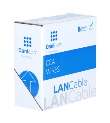 Rouleau câble flexible gris CAT5e U/UTP CCA - 50m