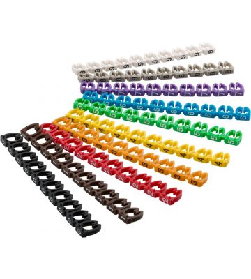 Jeu de 100 marqueurs de câble, 10 de chaque chiffre