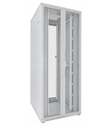 Baie de serveur blanche 42U avec portes avant et arrière doublement perforées 800x1000x2000mm (LxPxH)