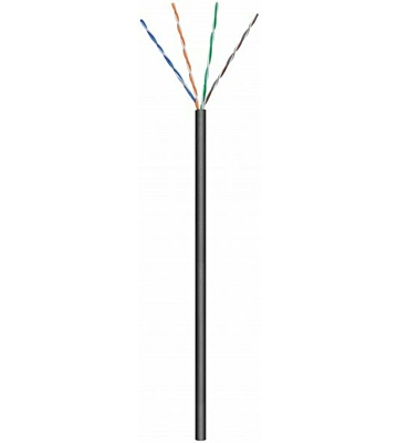 Rouleau câble flexible extérieur noir CAT6 U / UTP CCA - 50m