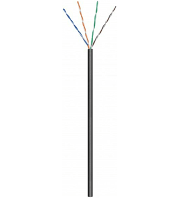 Rouleau câble flexible extérieur noir CAT6 U / UTP CCA - 305m