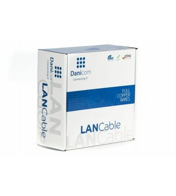 Rouleau câble rigide extérieur noir DANICOM CAT6A FTP PE (Fca) - 100m 
