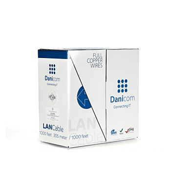 DANICOM CAT6 100% cuivre UTP 305m câble sur bobine rigide -  LSZH (Cca)