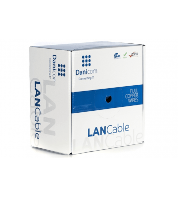 DANICOM CAT6A U/UTP 100m câble sur bobine rigide -  LSZH (Dca)