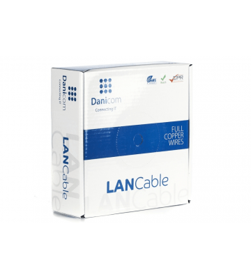 DANICOM CAT6A U/UTP 50m câble sur bobine rigide -  LSZH (Dca)