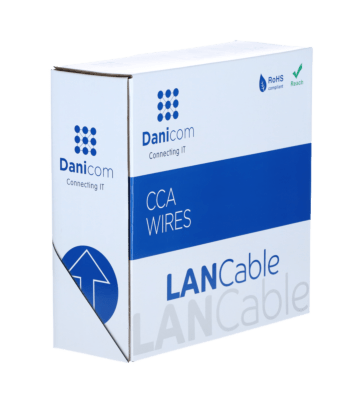 Rouleau câble rigide gris CAT5E F / UTP CCA - 100m