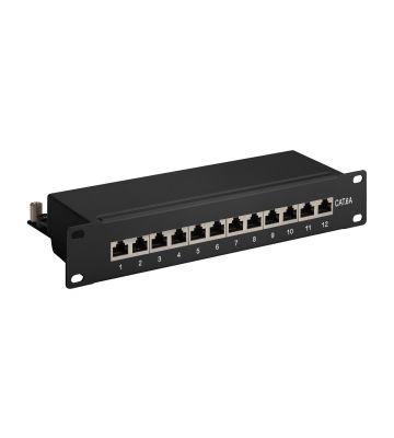 Panneau de brassage de 10 pouces CAT6A STP - 12 ports