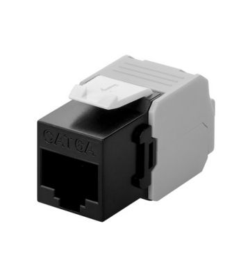 Cat6A UTP Keystone Connector - Toolless - Noir