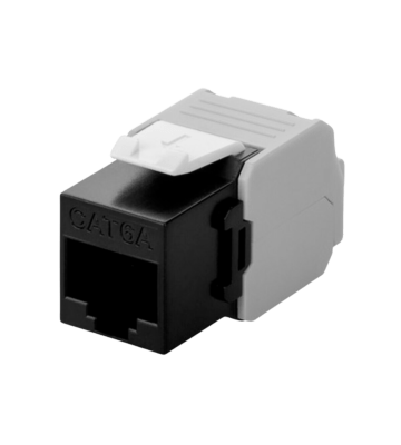 Connecteur Keystone Cat6A UTP - Toolless - Noir