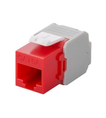 Connecteur Keystone Cat6A UTP - Toolless - Rouge