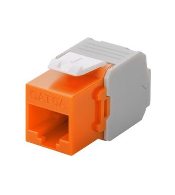 Connecteur Keystone Cat6A UTP - Toolless - Orange