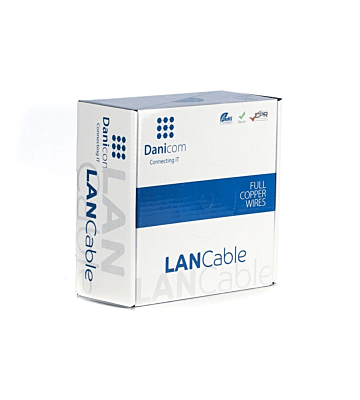 DANICOM CAT7 S/FTP 50 m Câble extérieur rigide sur bobine -  PE (Fca)