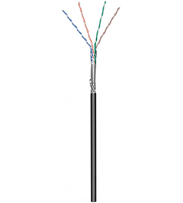 CAT6 S/FTP câble extérieur sur bobine de 305m flexible noir CCA