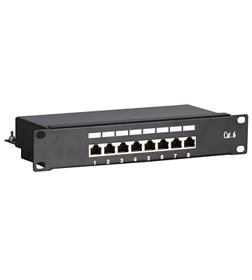 Panneau de brassage de 10 pouces FTP CAT6 - 8 ports