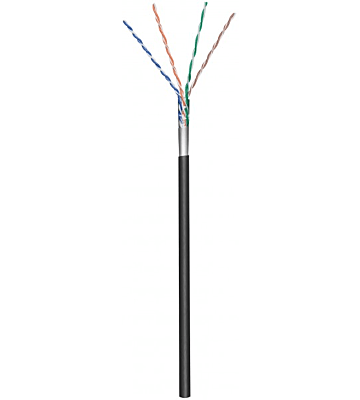 Rouleau câble extérieur flexible noir CAT5E FTP CCA - 100M