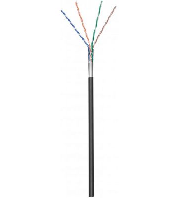 Rouleau câble extérieur flexible noir CAT5E FTP CCA - 100M