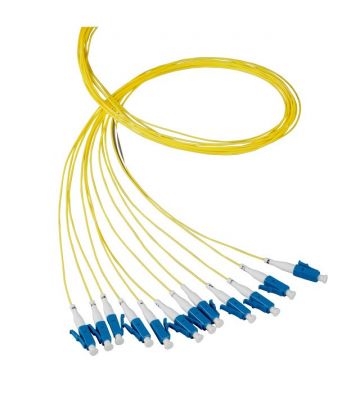 OS2 Fibre de verre Pigtail Yellow LC / PC - 12 pièces