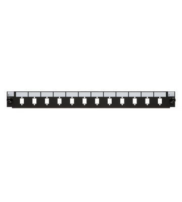 Façade interchangeable pour panneau de brassage LC/SC 12 ports noirs duplex/simplex