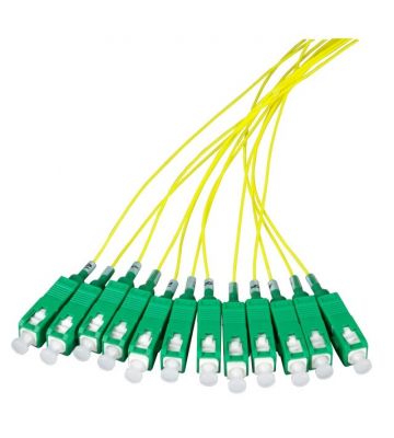 OS2 Fibre de verre Pigtail Jaune SC / APC - 12 pièces