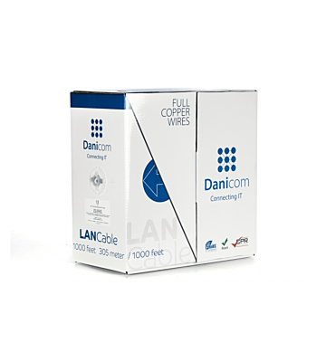 DANICOM CAT6 100% cuivre UTP 305m câble sur bobine rigide - LSZH (Cca)