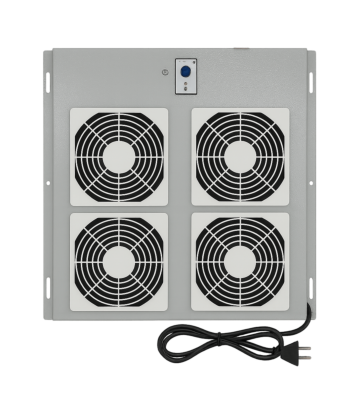 Kit de ventilation comprenant 4 ventilateurs et un thermostat adapté aux baies serveurs extérieures