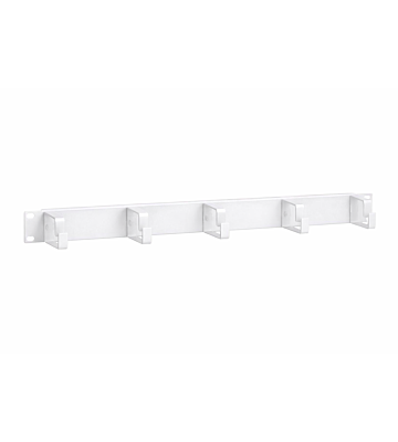 Conduit de câble blanc en métal 1U 19 pouces avec 5 crochets