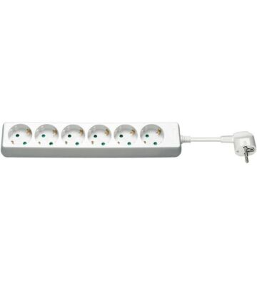 Multiprise avec 6 fiches 3m blanc