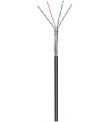 Rouleau câble flexible extérieur noir CAT6 S / FTP CCA - 50m