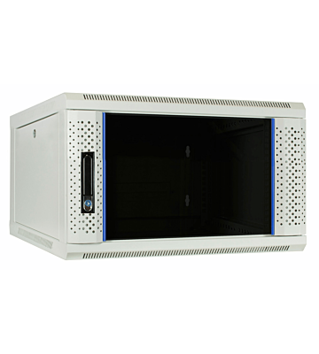Baie murale blanche 6U avec porte en verre 600x600x368mm