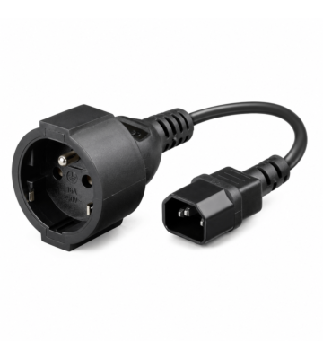 Câble d'alimentation prise secteur vers C14 Type E 0,15 m adaptateur - Terre à broche