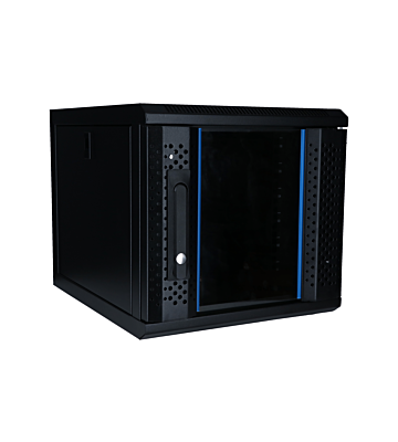 Baie serveur 10 pouces 6U avec porte en verre 370x450x370mm (LxPxH)