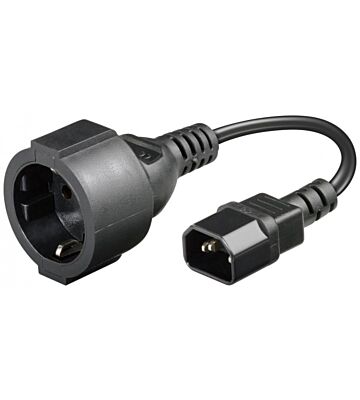 Câble d'alimentation avec fiche CA vers prise C14, 0,15 m - adaptateur