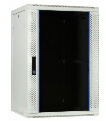 Baie murale blanche 27U avec porte en verre 600x600x1400mm (LxPxH)