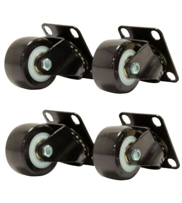 4 roulettes pour baies de serveur, pivotantes sans freins