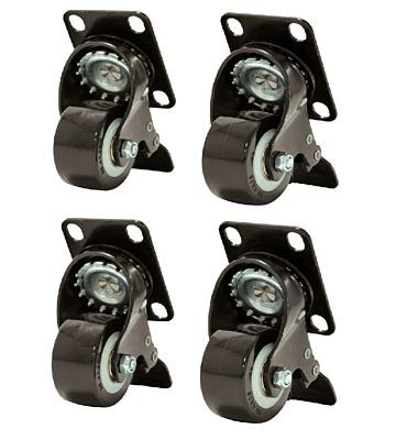 4 roues pour baies de serveur, avec freins