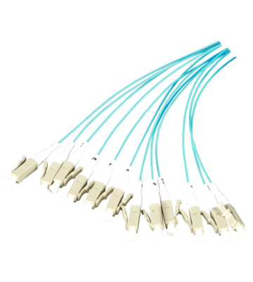OM3 fibre optique Pigtail Turquoise LC - 12 pièces