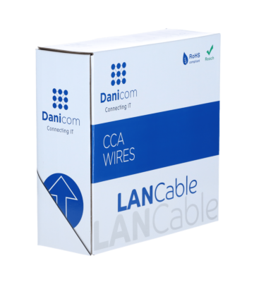 Rouleau câble rigide gris CAT5E F / UTP CCA - 100m