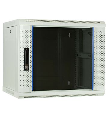 Baie murale blanche 9U avec porte en verre 600x450x500mm