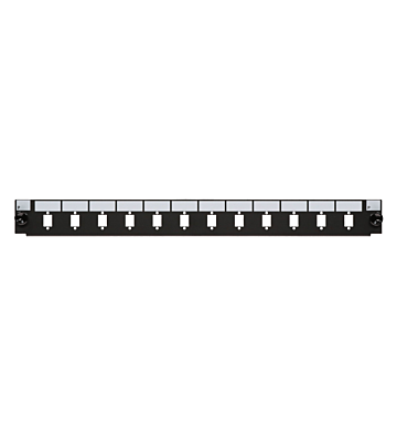 Façade interchangeable pour panneau de brassage LC/SC 12 ports noirs duplex/simplex
