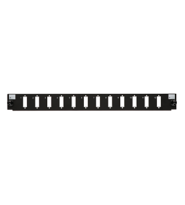19" Facade interchangeable LC/SC 12 ports noir quadruple/duplex