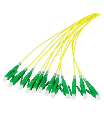 OS2 fibre optique pigtail jaune LC/APC - 12 pièces