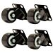 4 roulettes pour baies de serveur, pivotantes sans freins
